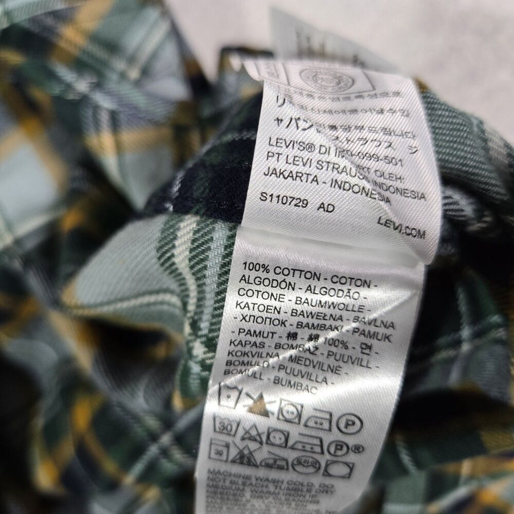 Levis The Western Standard Fit Plaid Flannel Shirt Mens 2XL Green 574230019 - Picture 6 of 9